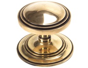 From The Anvil Art Period Deco Centre Door Knob, Polished Bronze - 91946