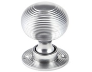 From The Anvil Beehive Mortice/Rim Knob Set, Satin Chrome - 91974 (sold in pairs)