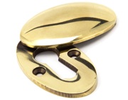 From The Anvil Standard Profile Oval Escutcheon & Cover, Aged Brass - 91988