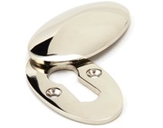 From The Anvil Standard Profile Oval Escutcheon & Cover, Polished Nickel - 91989