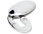 From The Anvil Standard Profile Oval Escutcheon & Cover, Polished Chrome - 91990