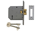 UNION 2477 3 Lever Sliding Door Lock With Claw Bolt (3 INCH), Satin Chrome - 9959