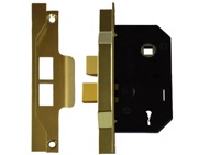 Union 2242 2 Lever Rebated Mortice Sashlock For Rebated Doors (64mm OR 75mm), Electro Brass - 9976