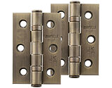 Atlantic Grade 7 Fire Rated 3 Inch Solid Steel Ball Bearing Hinges, Antique Brass - A2H322AB (sold in pairs)