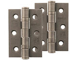 Atlantic Grade 7 Fire Rated 3 Inch Solid Steel Ball Bearing Hinges, Distressed Silver - A2H322DS (sold in pairs)