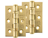 Atlantic Grade 7 Fire Rated 3 Inch Solid Steel Ball Bearing Hinges, Polished Brass - A2H322PB (sold in pairs)
