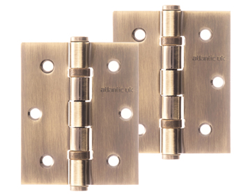 Atlantic 3 Inch Solid Steel Ball Bearing Hinges, Antique Brass - A2HB32525/AB (sold in pairs)