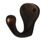 Cardea Ironmongery Single Coat Hook, Dark Bronze - AA097DB