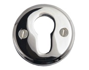 Cardea Ironmongery Euro Profile Escutcheon, Polished Nickel - AA190PN
