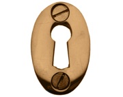 Cardea Ironmongery Standard Profile Oval Escutcheon, Unlacquered Brass - AA192UNL