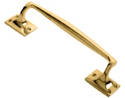 Carlisle Brass Pub Style Pull Handle On Square Rose (250mm Length), Polished Brass - AA92