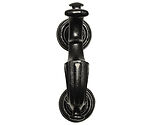 Kirkpatrick Malleable Iron Doctor Door Knocker, Smooth Black, Argent OR Pewter - AB1005