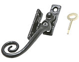 Kirkpatrick Black Antique Malleable Iron Locking Monkey Tail Casement Fastener - AB1165