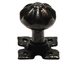 Kirkpatrick Un-Sprung Black Antique Malleable Iron Floral Mortice Door Knob - AB1205 (sold in pairs)