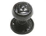Kirkpatrick Un-Sprung Black Antique Malleable Iron Rounded Mortice Door Knob - AB1206 (sold in pairs)