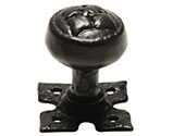 Kirkpatrick Un-Sprung Black Antique Malleable Iron Rounded Mortice Door Knob - AB1207 (sold in pairs)
