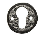 Kirkpatrick Black Antique Malleable Iron Euro Profile Escutcheon - AB1401