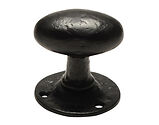 Kirkpatrick Un-Sprung Black Antique Malleable Iron Oval Mortice Door Knob - AB1550 (sold in pairs)