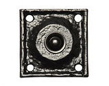 Kirkpatrick Black Antique Malleable Iron Square Bell Push - AB1759