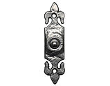 Kirkpatrick Black Antique Malleable Iron Fleur De Lys Bell Push - AB1761