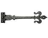 Kirkpatrick Black Antique Malleable Iron Fleur De Lys Hinge (16, 18 and 20 Inch) - AB1820 (sold in pairs) 