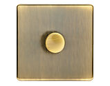 Carlisle Brass Eurolite Concealed 3mm 1 Gang 2 Way Push On/Off Dimmer Switch, Antique Brass - AB1D400
