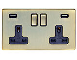 Carlisle Brass Eurolite Concealed 3mm 2 Gang USB Socket, Antique Brass - AB2USBB