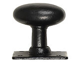 Kirkpatrick Un-Sprung Black Antique Malleable Iron Oval Mortice Door Knob - AB3075 (sold in pairs)