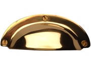 Cardea Ironmongery Drawer Pull (100mm), Unlacquered Brass - AB323UNL