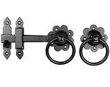 Kirkpatrick Smooth Black Malleable Iron Gate Latch (127mm, 152mm and 177mm Length) - AB3258