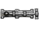Kirkpatrick Smooth Black Malleable Iron Straight Door Bolt (152mm) - AB4321