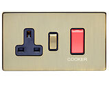 Carlisle Brass Eurolite Concealed 3mm 45 Amp Cooker Switch with Socket, Antique Brass - AB45ASWASB