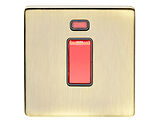 Carlisle Brass Eurolite Concealed 3mm 45 Amp D.P Switch with Neon Indicator, Antique Brass With Red Rocker - AB45ASWNSB