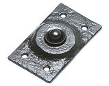Kirkpatrick Black Antique Malleable Iron Rectangular Bell Push - AB4748
