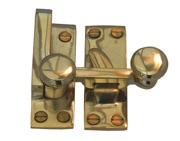 Cardea Ironmongery Wedmore Quadrant Sash Fastener, Unlacquered Brass - AD127UNL