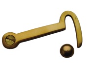 Cardea Ironmongery Shutter Hook (70mm), Unlacquered Brass - AD177UNL
