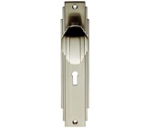 Carlisle Brass Art Deco Style Door Knob On Backplate (Unsprung), Satin Nickel - ADR022SN (sold in pairs)
