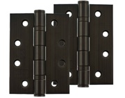 Atlantic 4 Inch Fire Rated Solid Steel Ball Bearing Hinges Grade 13, Urban Bronze - AH1433UB (sold in pairs)