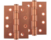 Atlantic 4 Inch Fire Rated Solid Steel Ball Bearing Hinges Grade 13, Urban Satin Copper - AH1433USC (sold in pairs)