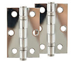 Atlantic 3 Inch Solid Steel Ball Bearing Hinges, Polished Chrome - AH322PC (sold in pairs)