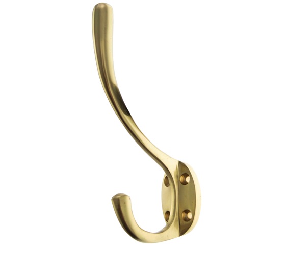 Atlantic Traditional Hat & Coat Hook - Polished Brass - AHCHPB