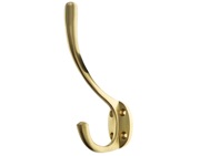 Atlantic Traditional Hat & Coat Hook, Polished Brass - AHCHPB