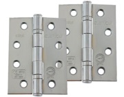 Atlantic 4 Inch Fire Rated Ball Bearing Hinges Grade 11, Polished Chrome - AHG111433PC (sold in pairs)