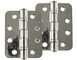 Atlantic 4 Inch Fire Rated Solid Steel Radius Corner Ball Bearing Hinges Grade 13, Polished Stainless Steel - AHR1433PSS (sold in pairs)