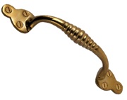 Cardea Ironmongery Cavendish Reeded Pull Handle (190mm), Unlacquered Brass - AN139UNL