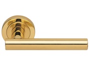 Carlisle Brass Manital Calla Door Handles On Round Rose, Polished Brass - AQ4 (sold in pairs)