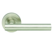Carlisle Brass Manital Calla Door Handles On Round Rose, Satin Nickel - AQ4SN (sold in pairs)