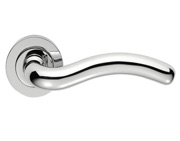 Carlisle Brass Manital Squiggle Door Handles On Round Rose, Polished Chrome - AQ8CP (sold in pairs)