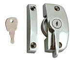 ASEC Reversible Handing Locking Window Pivot (8.5mm OR 11.55mm Keep), Brushed Silver - AS11674