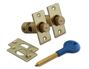 Asec Pair Of Window Bolts, Electro Brass - AS5038